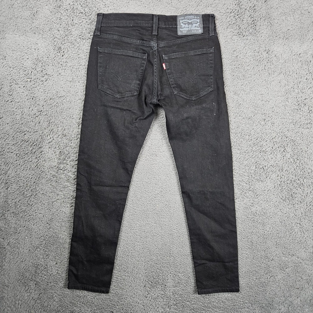 Levis 512 30x30 Slim Taper Mens Black Denim Jeans - Picture 7 of 9